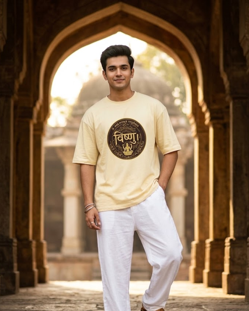 Vishnu Om Namo Bhagavate Vasudevaya Unisex Oversized Standard T-Shirt