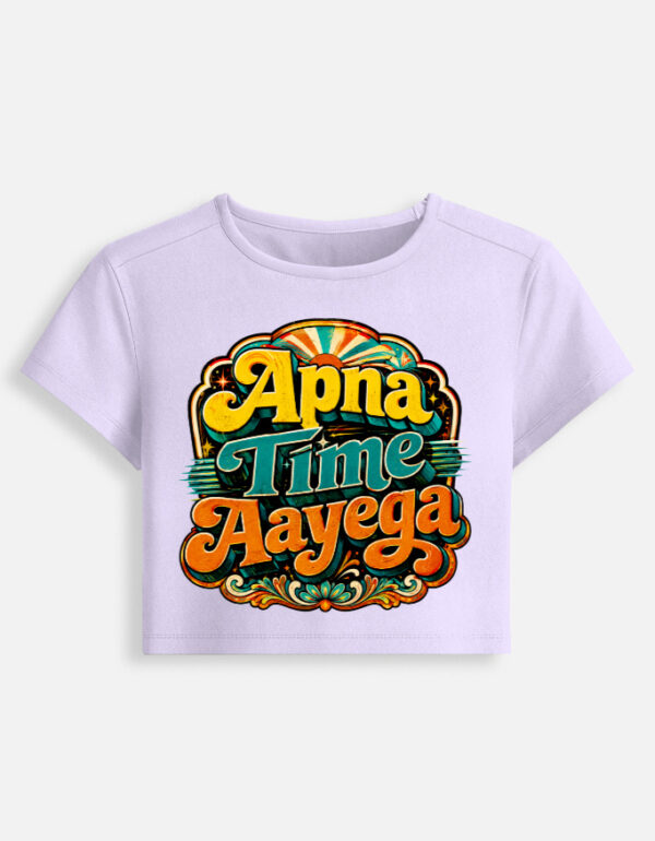 Apna Time Aayega retro women baby tee